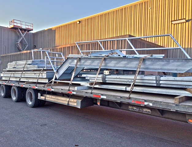 Hot-dipped-galvanized-materials-arrive-on-site-Mississauga-Ontario